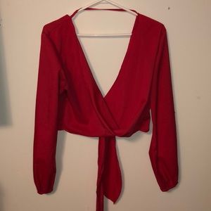 Red crop top